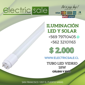 Tubo led vidrio Cálido 18W